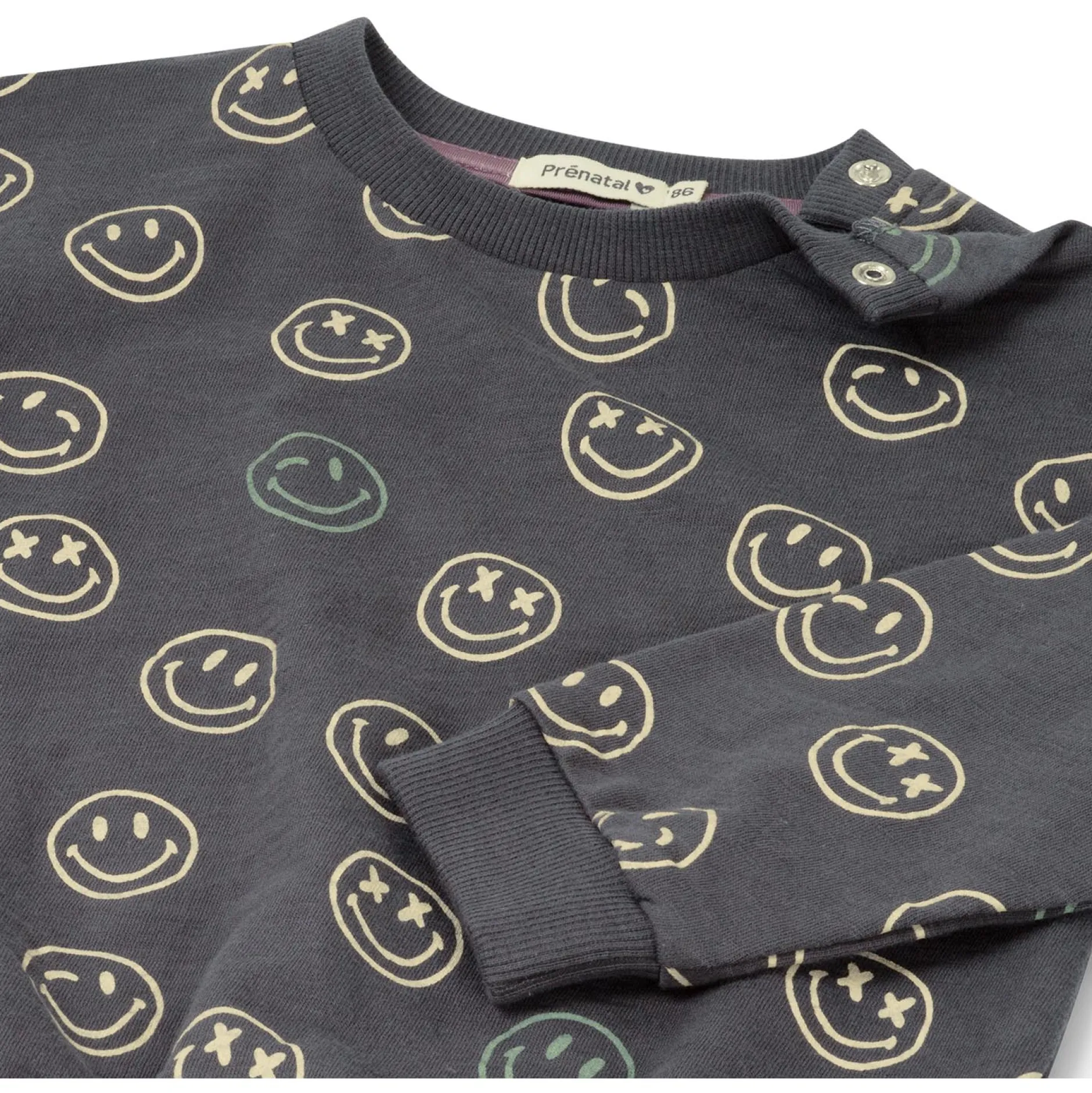 Truien & Vesten|Truien & Sweaters*Prénatal baby sweater lange mouwen all over print grijs Darkgrey
