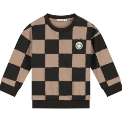 Truien & Vesten|Truien & Sweaters*Prénatal baby sweater lange mouwen ruit bruin Light Mud Brown