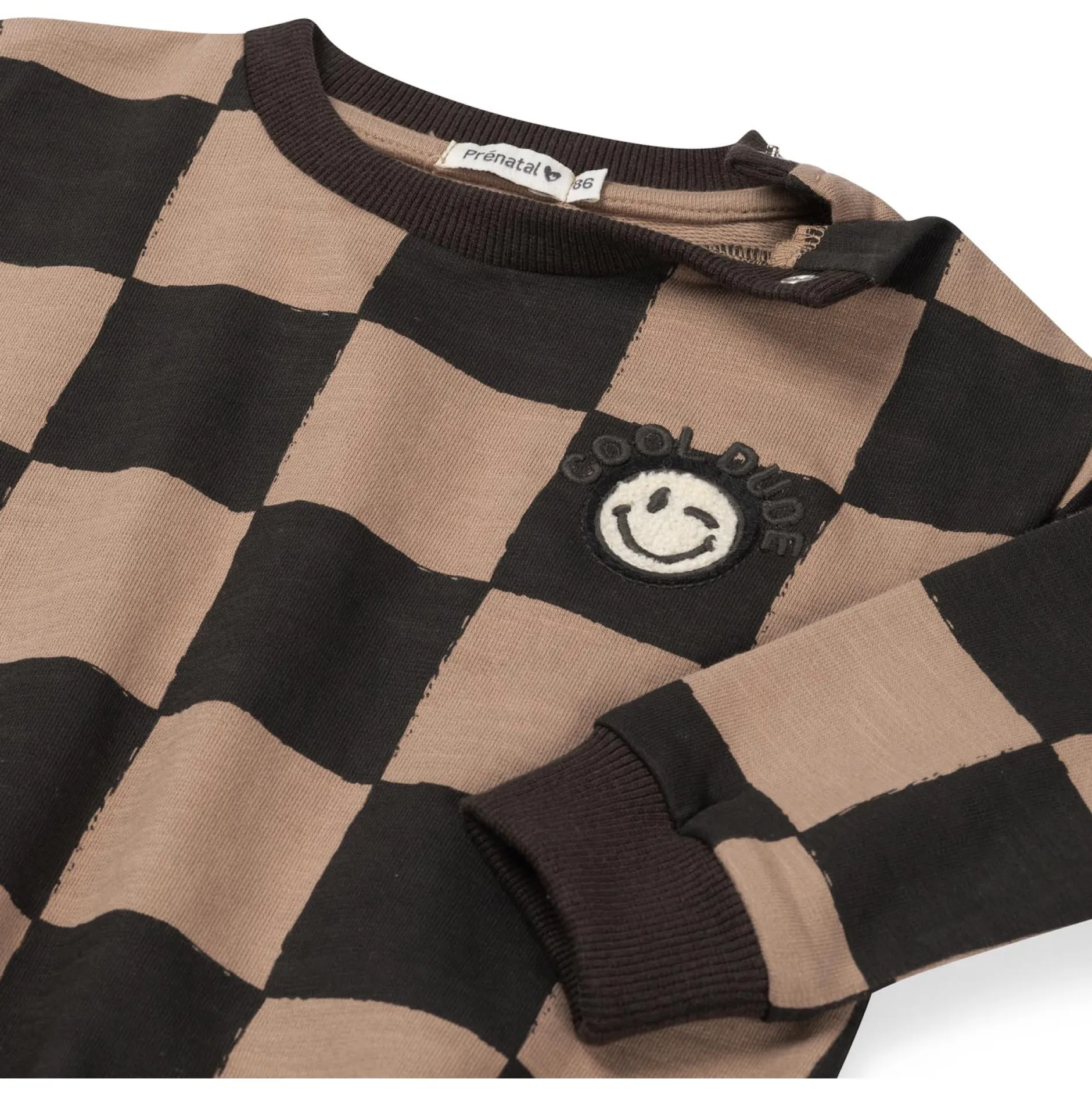 Truien & Vesten|Truien & Sweaters*Prénatal baby sweater lange mouwen ruit bruin Light Mud Brown