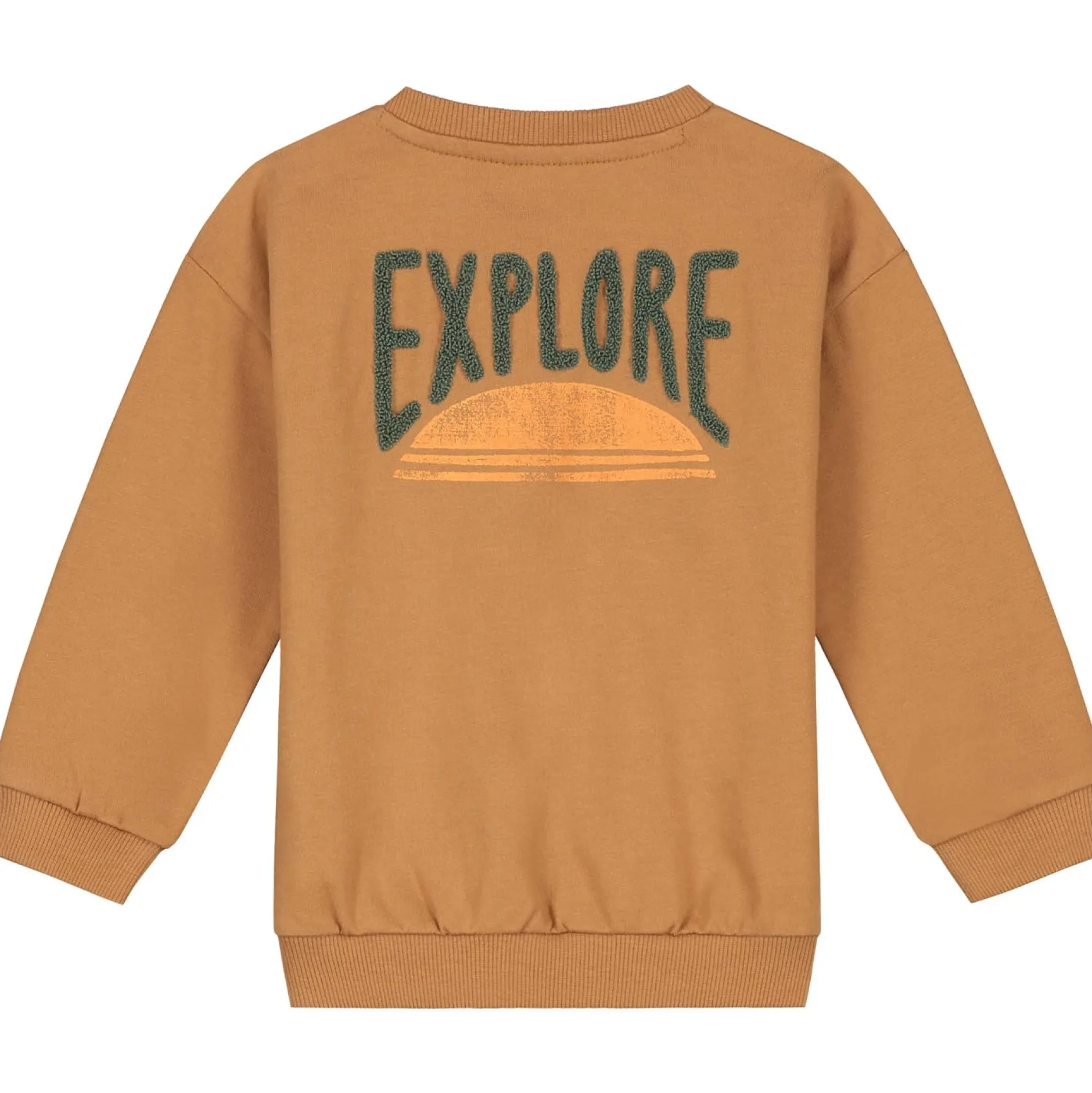 Truien & Vesten|Truien & Sweaters*Prénatal baby sweater lange mouwen logo bruin Dark Yellow Brown