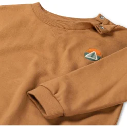 Truien & Vesten|Truien & Sweaters*Prénatal baby sweater lange mouwen logo bruin Dark Yellow Brown