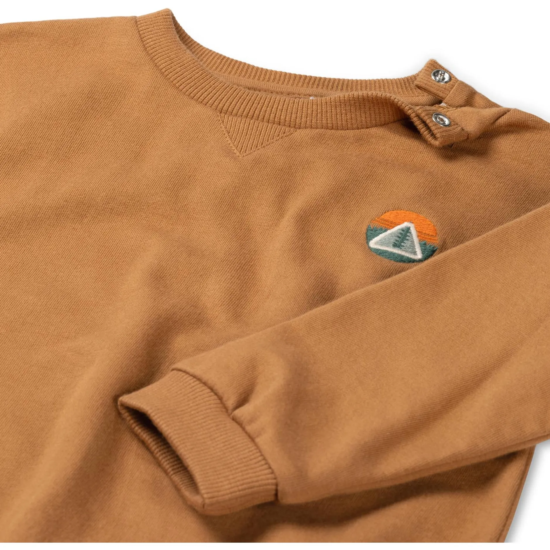 Truien & Vesten|Truien & Sweaters*Prénatal baby sweater lange mouwen logo bruin Dark Yellow Brown