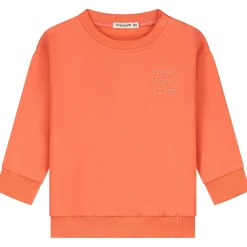 Truien & Vesten|Truien & Sweaters*Prénatal baby sweater lange mouwen effen oranje Coralred