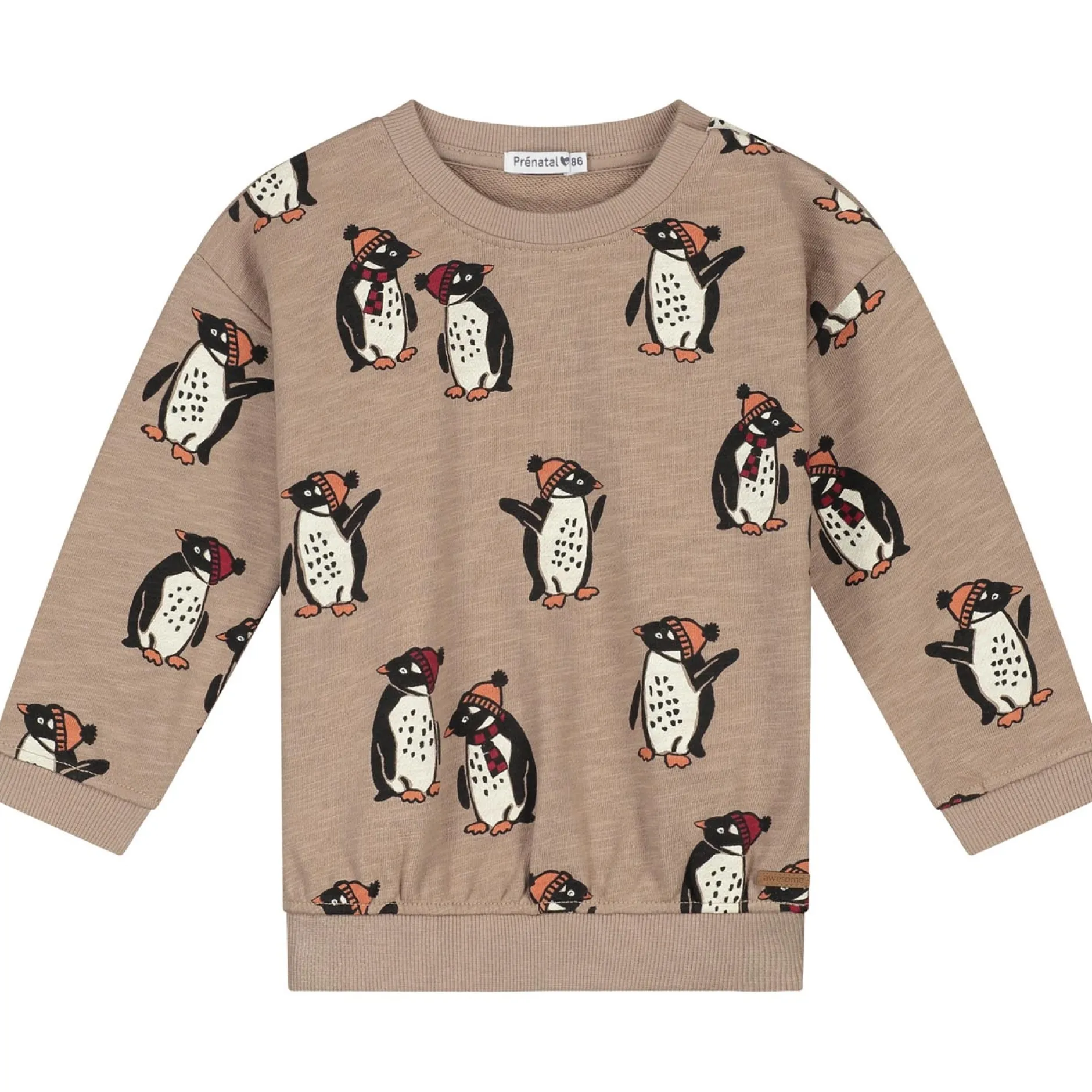 Truien & Vesten|Truien & Sweaters*Prénatal baby sweater lange mouwen dierenprint multi Light Mud Brown