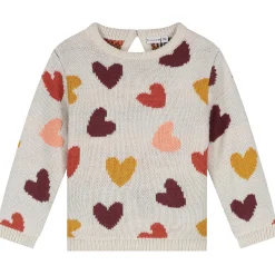 Truien & Vesten|Shirts & Blouses*Prénatal baby sweater lange mouwen hartjes multi Light Brown Melange