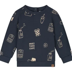 Truien & Vesten|Truien & Sweaters*Prénatal baby sweater lange mouwen all over print blauw Dark Bluegrey
