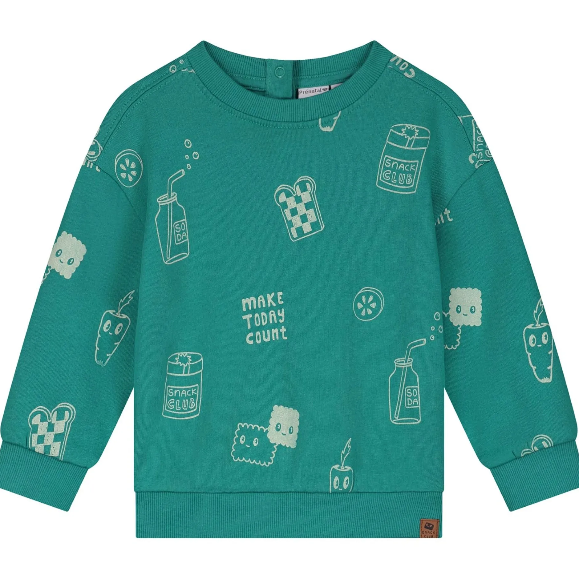 Truien & Vesten|Truien & Sweaters*Prénatal baby sweater lange mouwen all over print groen Dark Turquoise Blue