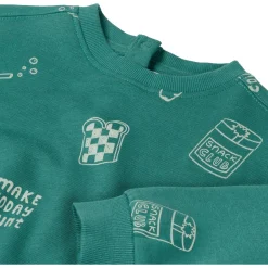 Truien & Vesten|Truien & Sweaters*Prénatal baby sweater lange mouwen all over print groen Dark Turquoise Blue