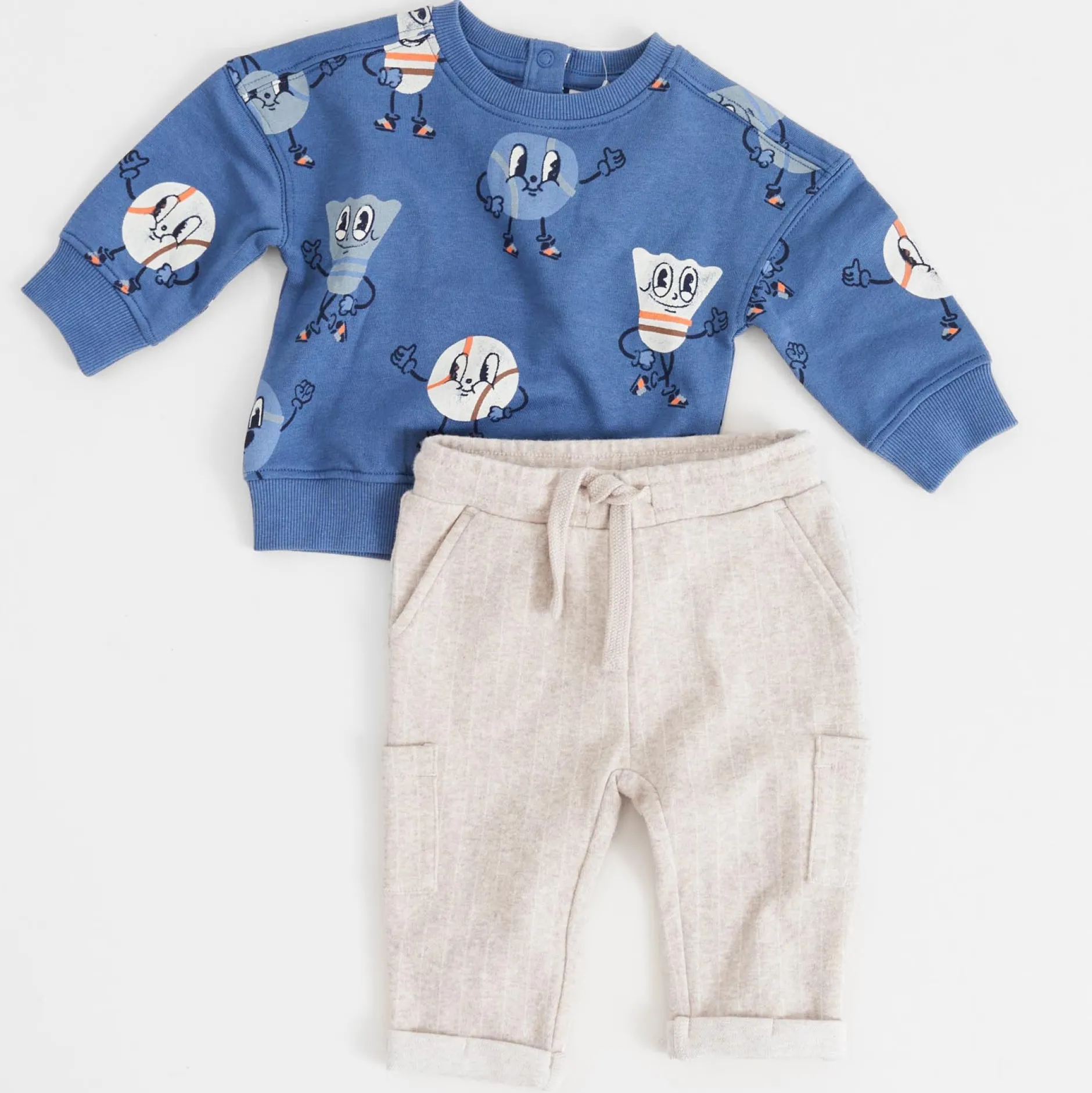 Truien & Vesten|Truien & Sweaters*Prénatal baby sweater lange mouwen all over print blauw Royal Blue
