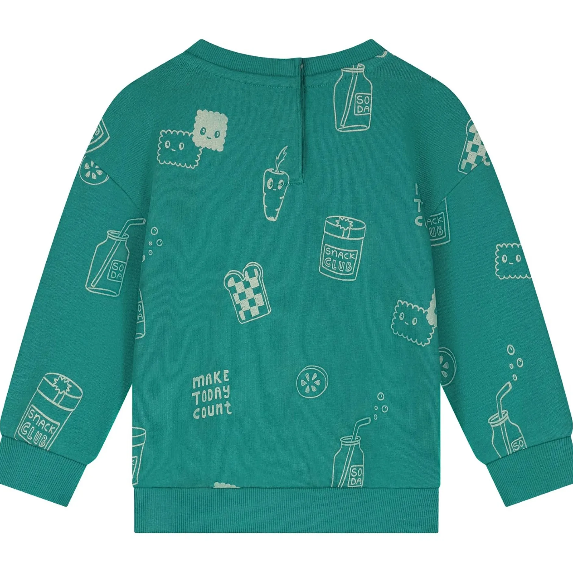 Truien & Vesten|Truien & Sweaters*Prénatal baby sweater lange mouwen all over print groen Dark Turquoise Blue