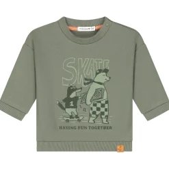 Truien & Vesten|Truien & Sweaters*Prénatal baby sweater lange mouwen printopdruk groen Leaf Gree