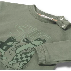 Truien & Vesten|Truien & Sweaters*Prénatal baby sweater lange mouwen printopdruk groen Leaf Gree