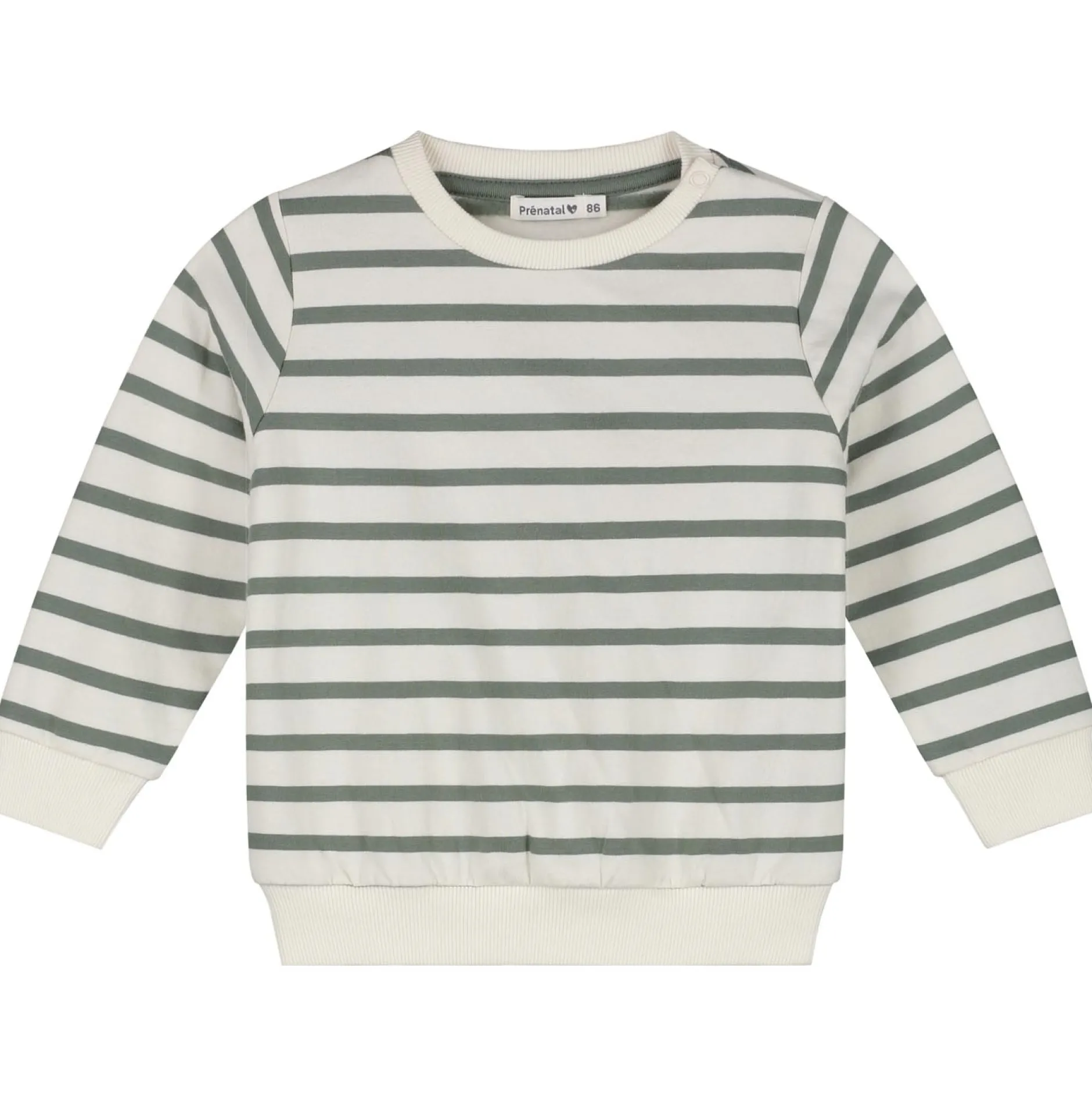 Truien & Vesten|Truien & Sweaters*Prénatal baby sweater lange mouwen strepen groen Light Khaki Green