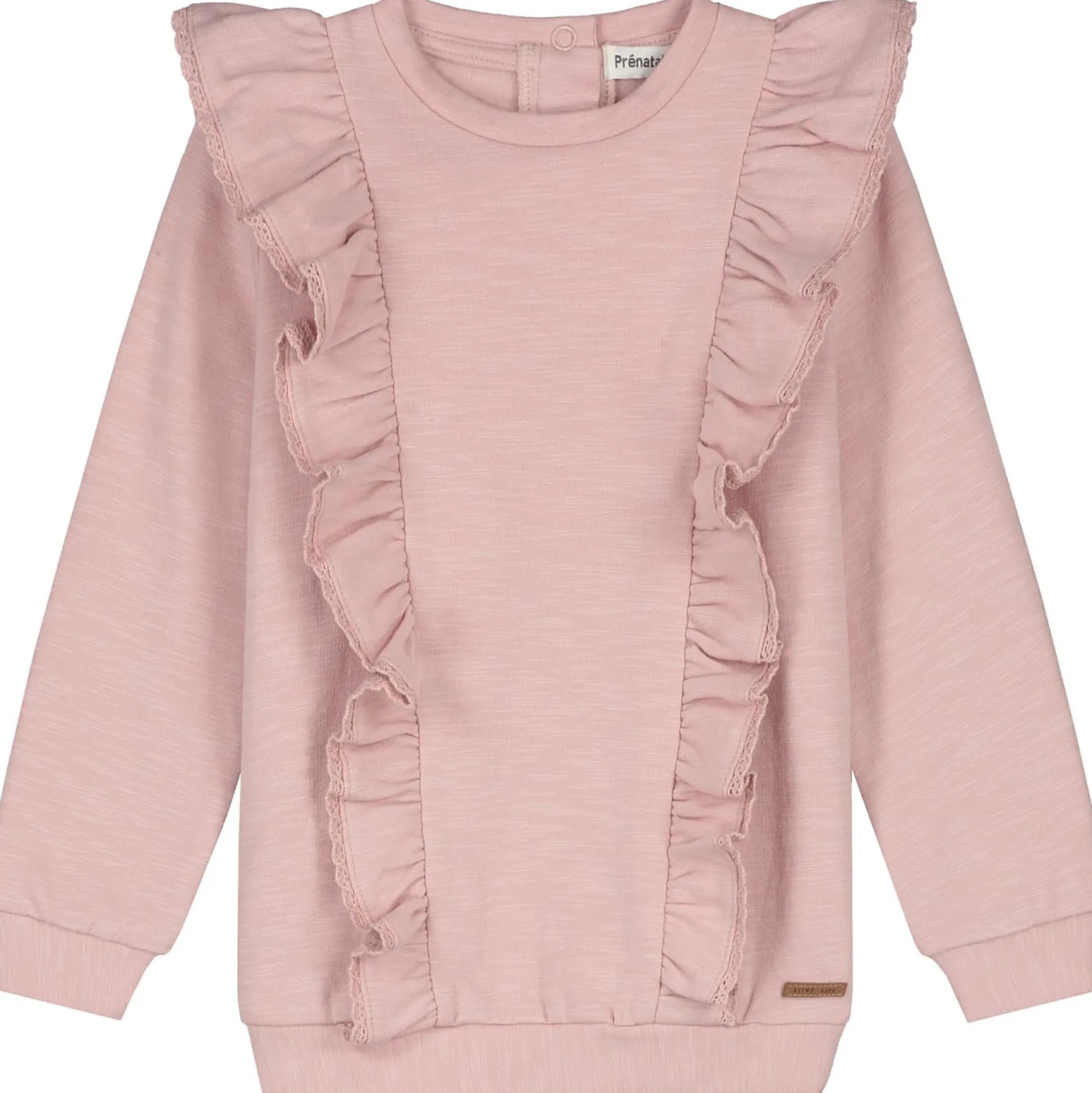 Truien & Vesten|Shirts & Blouses*Prénatal baby sweater lange mouwen effen roze Soft Pink