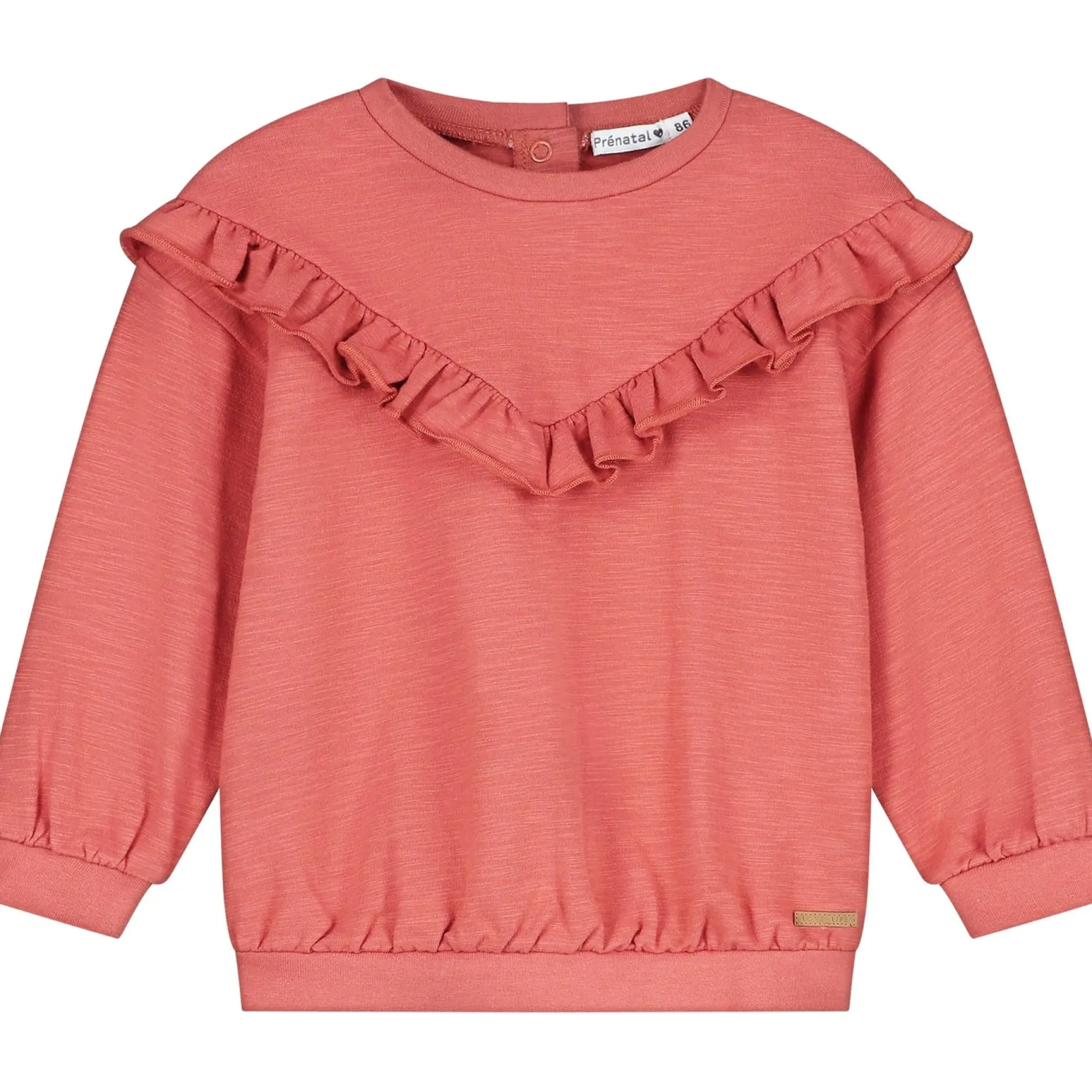 Truien & Vesten|Shirts & Blouses*Prénatal baby sweater lange mouwen effen oranje Orange Brown