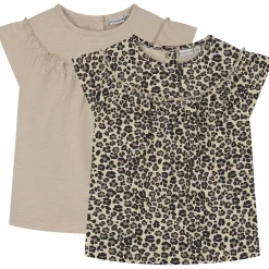 Shirts & Blouses|Shirts & Blouses*Prénatal baby T-shirts 2 stuks korte mouwen panterprint beige Light Brown Melange