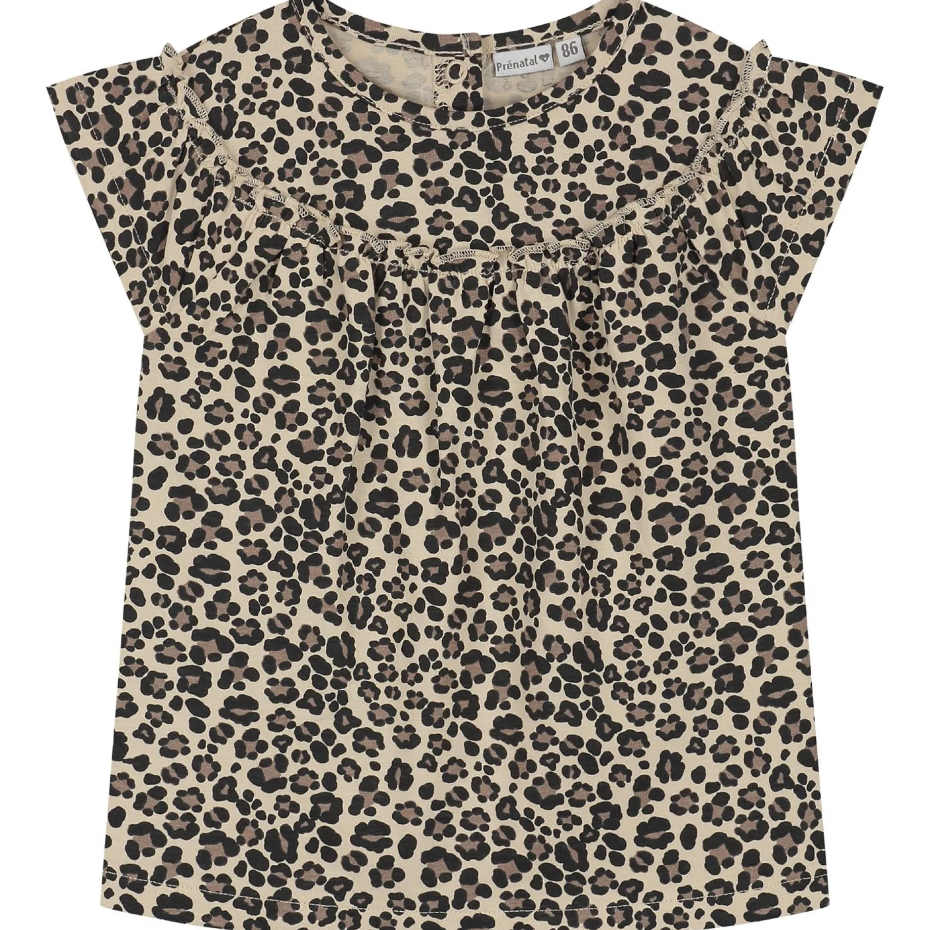Shirts & Blouses|Shirts & Blouses*Prénatal baby T-shirts 2 stuks korte mouwen panterprint beige Light Brown Melange