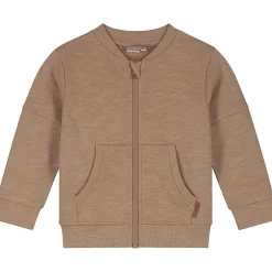 Truien & Vesten|Vesten*Prénatal baby vest lange mouwen effen bruin Light Mud Brown