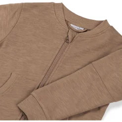 Truien & Vesten|Vesten*Prénatal baby vest lange mouwen effen bruin Light Mud Brown
