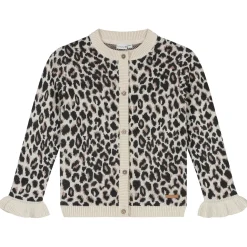 Truien & Vesten|Vesten*Prénatal baby vest lange mouwen panterprint beige Almond