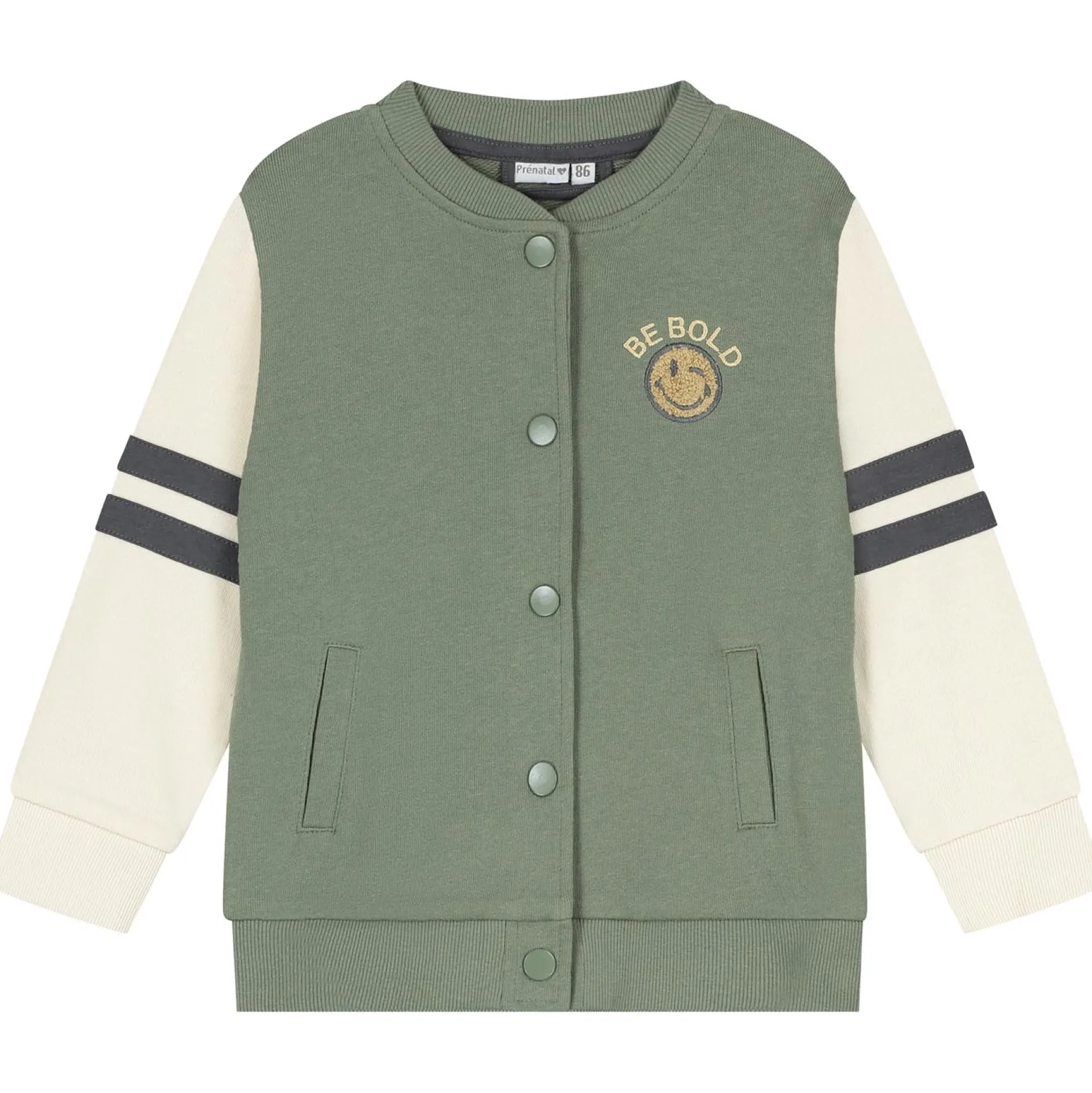 Truien & Vesten|Vesten*Prénatal baby vest lange mouwen meerkleurig multi Light Khaki Green