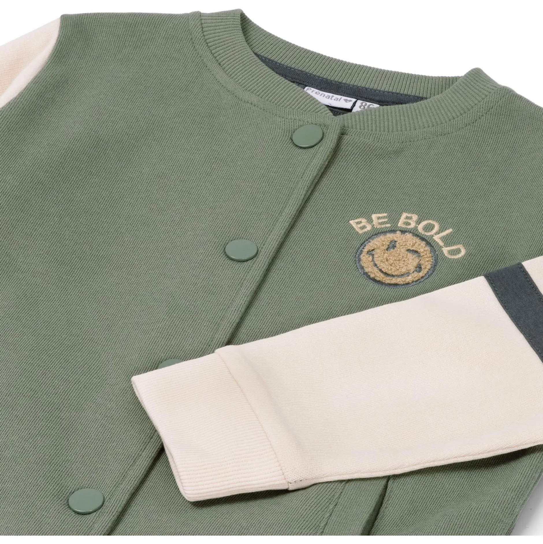 Truien & Vesten|Vesten*Prénatal baby vest lange mouwen meerkleurig multi Light Khaki Green