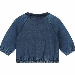Truien & Vesten|Vesten*Prénatal baby vest lange mouwen effen blauw Mid Blue Denim