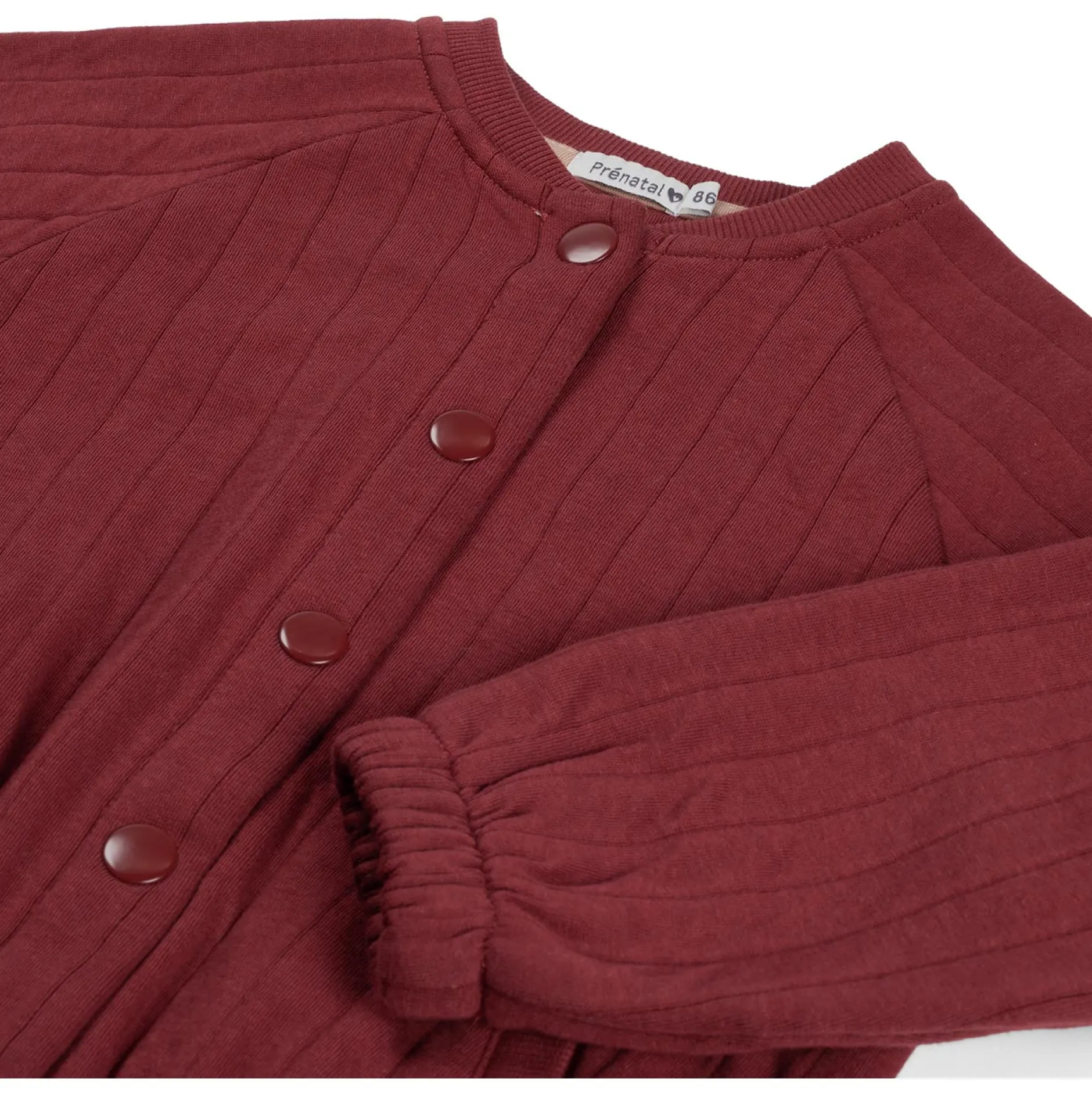 Truien & Vesten|Vesten*Prénatal baby vest lange mouwen effen rood Dark Brown Red