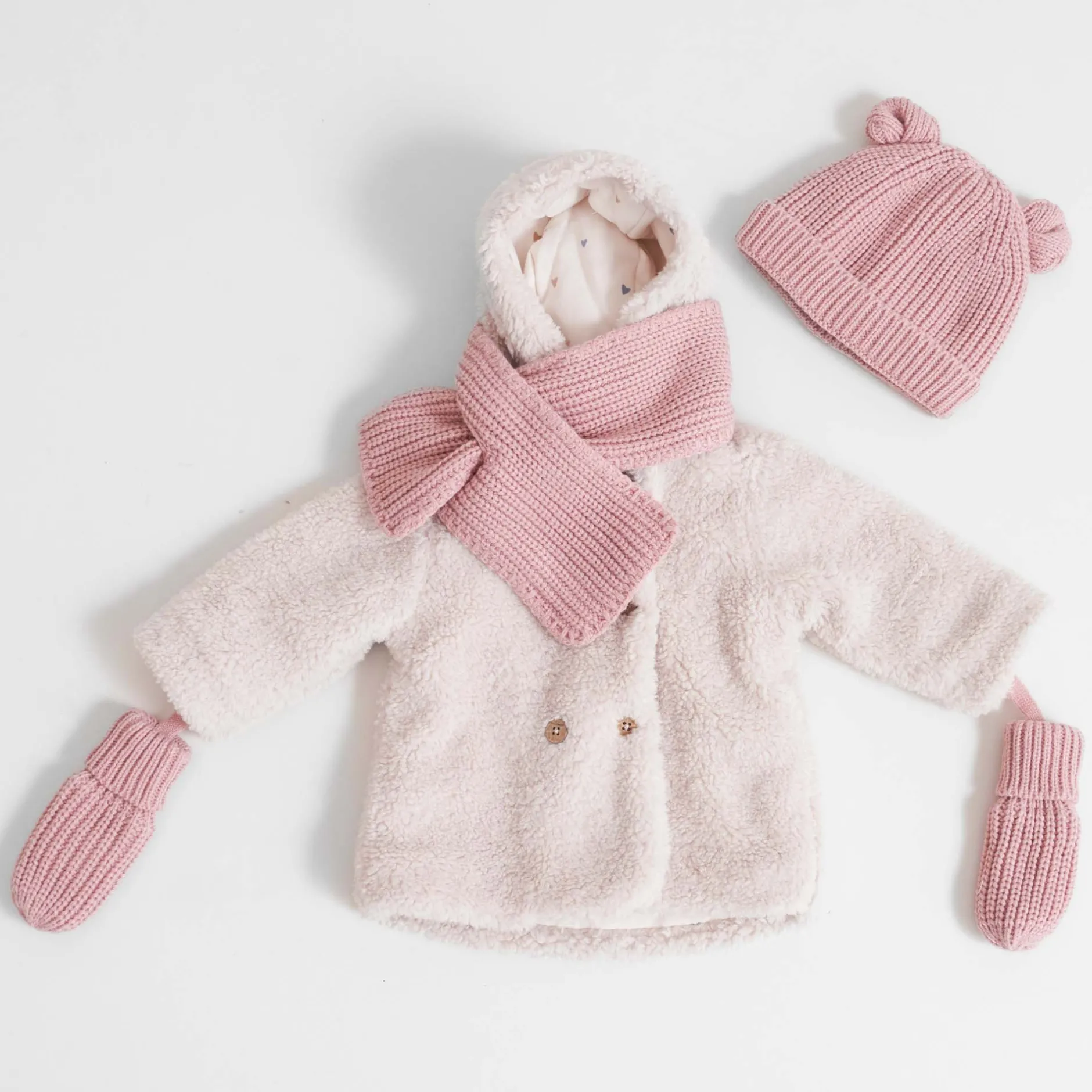 Jassen|Jassen*Prénatal baby winterjas lange mouwen effen wit Off-White