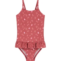 Zwemkleding|Zwemkleding*Prénatal badpak vlinders  effen rood Winered