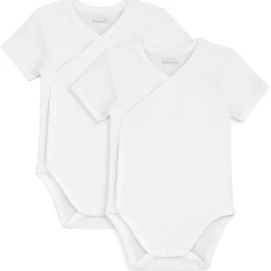 Rompers|Rompers*Prénatal basis overslagromper 2-pack korte mouwen effen wit White