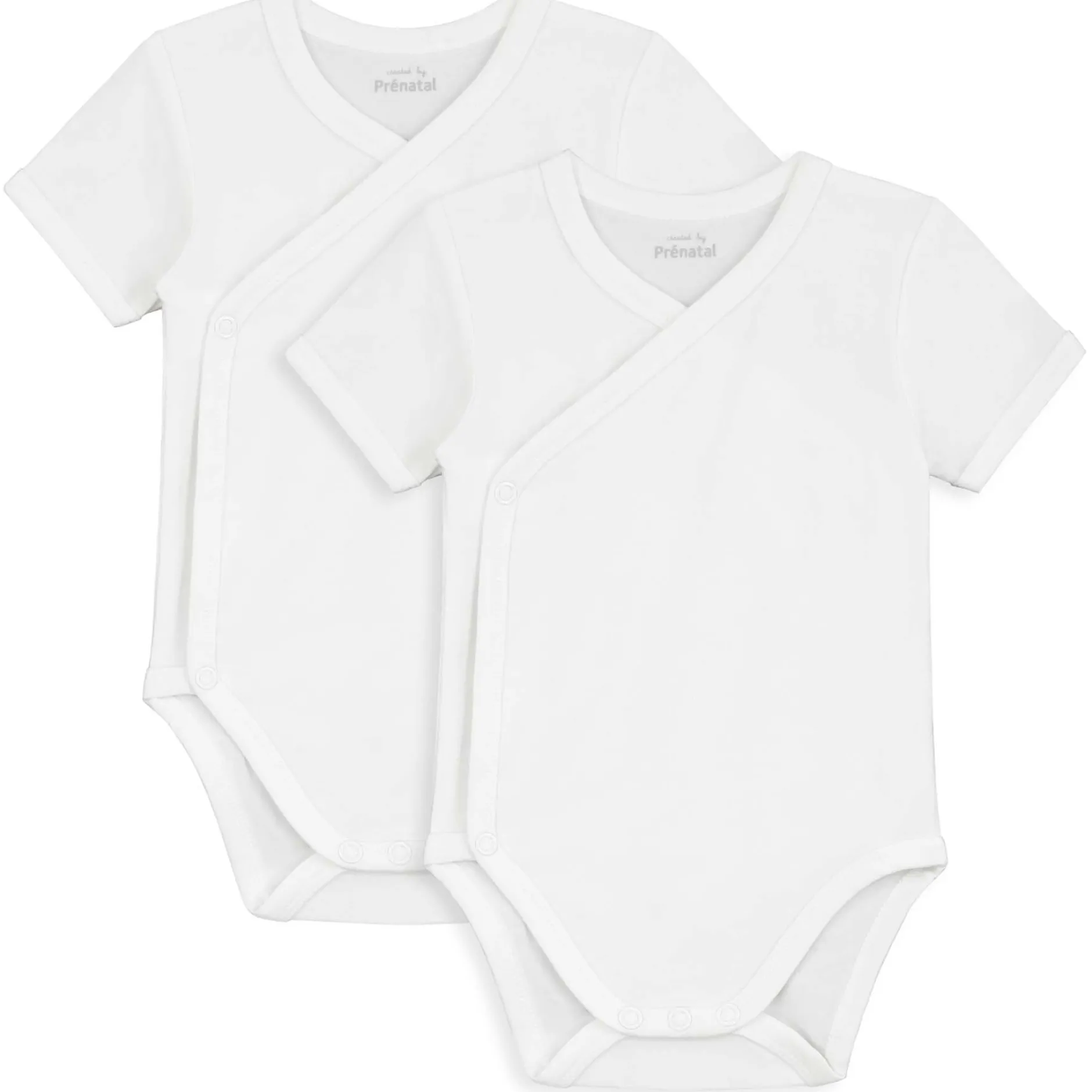 Rompers|Rompers*Prénatal basis overslagromper 2-pack korte mouwen effen wit White
