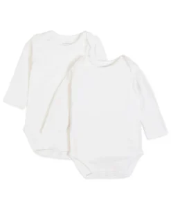 Rompers|Rompers*Prénatal basis romper 2 stuks lange mouwen effen wit White