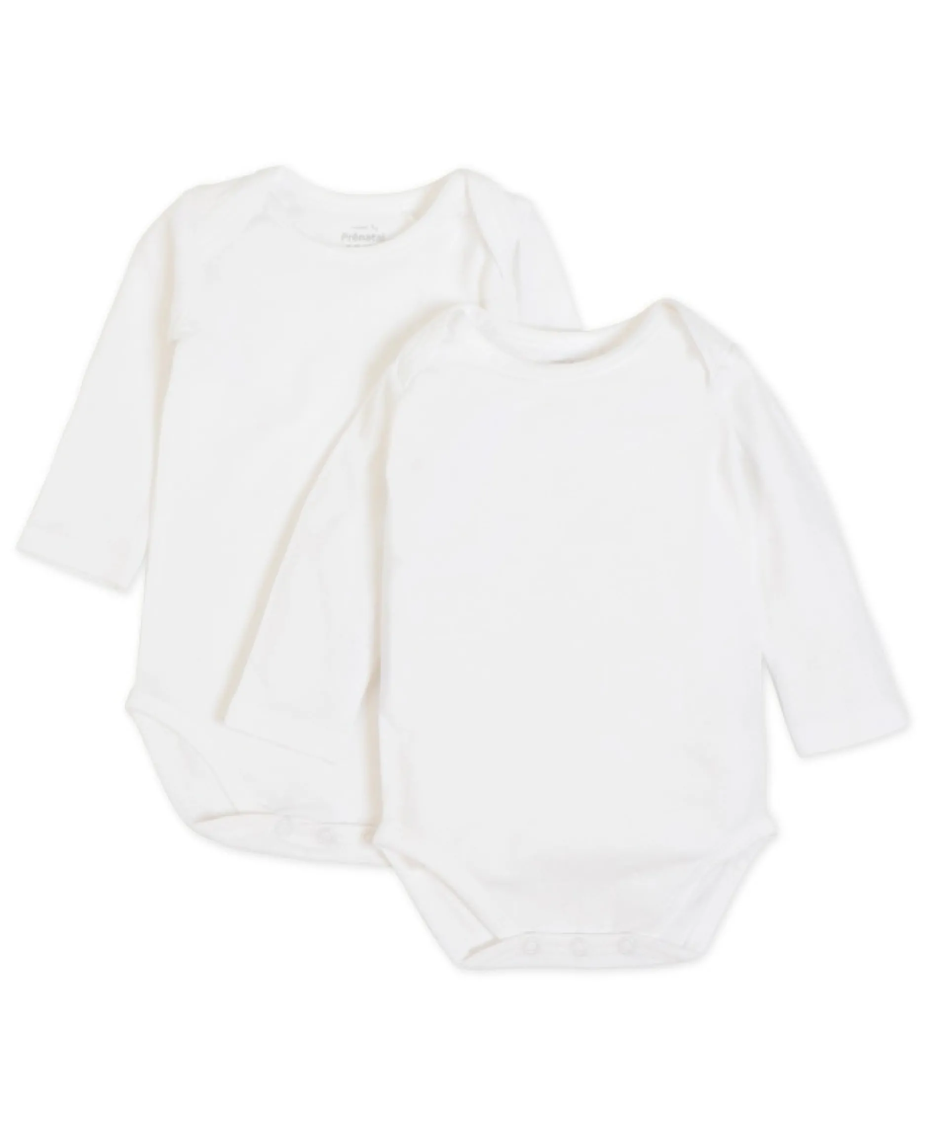 Rompers|Rompers*Prénatal basis romper 2 stuks lange mouwen effen wit White