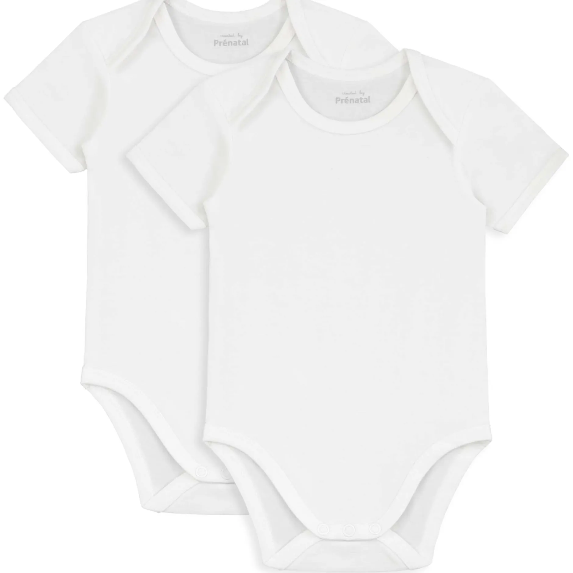 Rompers|Rompers*Prénatal basis romper 2 stuks korte mouwen effen wit White
