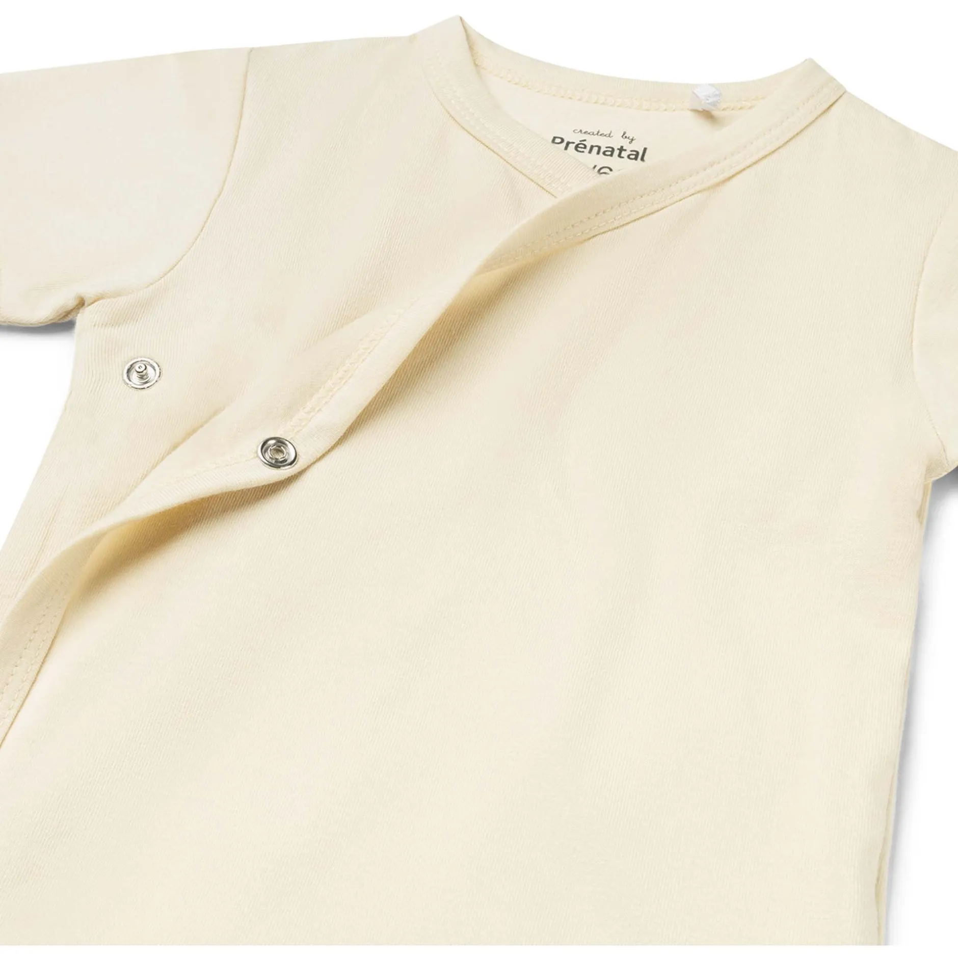Rompers|Rompers*Prénatal basis romper korte mouwen effen beige Dark Ecru