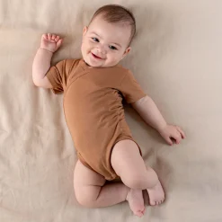 Rompers|Rompers*Prénatal basis romper korte mouwen effen bruin Dark Sand Brown