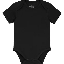 Rompers|Rompers*Prénatal basis romper korte mouwen effen zwart Black