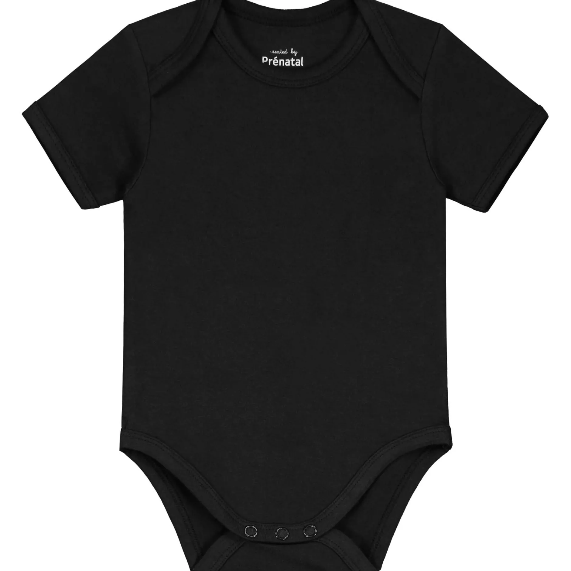 Rompers|Rompers*Prénatal basis romper korte mouwen effen zwart Black