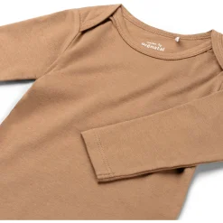 Rompers|Rompers*Prénatal basis romper lange mouwen effen bruin Dark Sand Brown