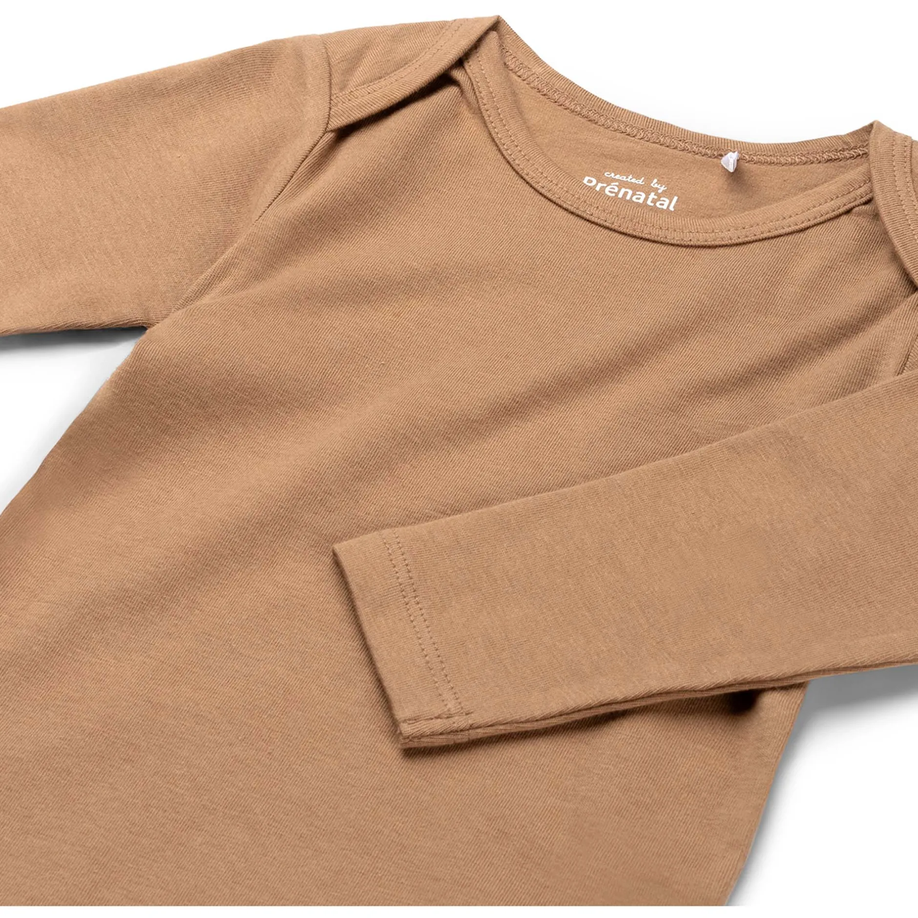 Rompers|Rompers*Prénatal basis romper lange mouwen effen bruin Dark Sand Brown