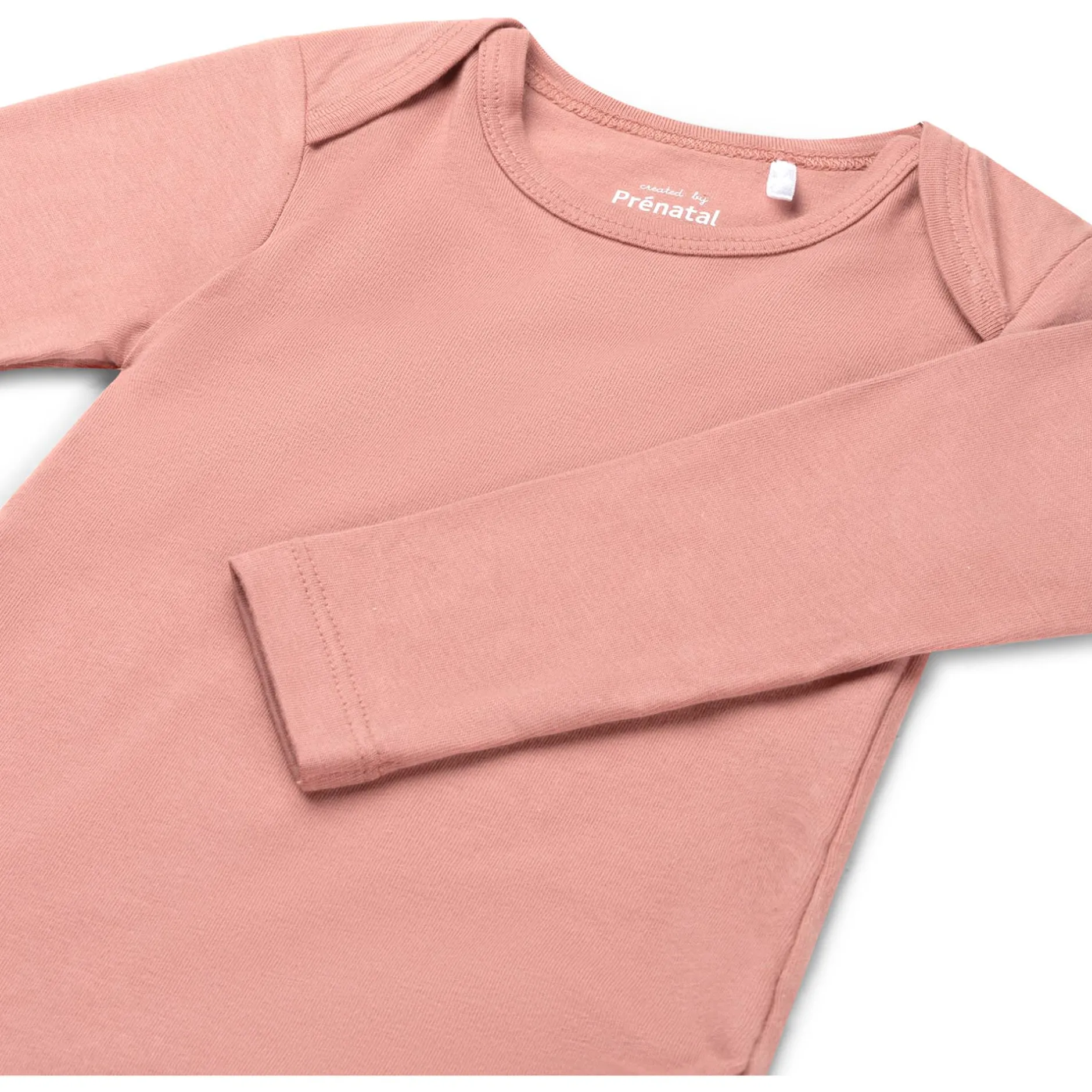 Rompers|Rompers*Prénatal basis romper lange mouwen effen roze Dark Pink