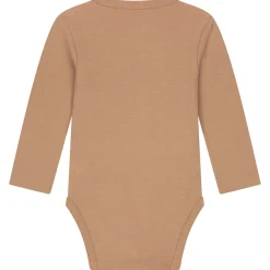 Rompers|Rompers*Prénatal basis romper met overslag lange mouwen effen bruin Dark Sand Brown