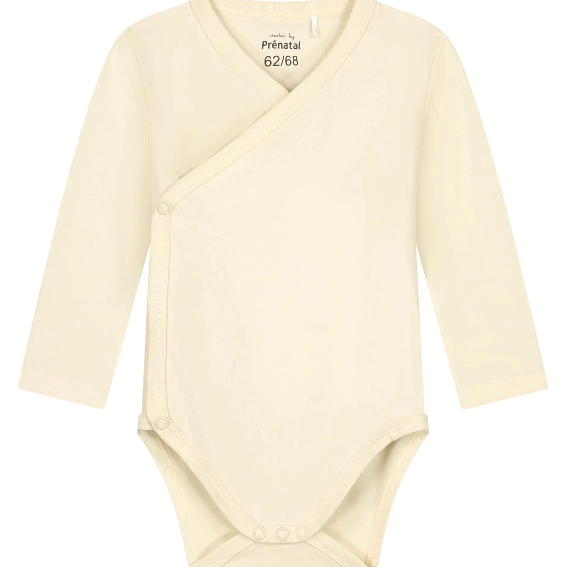 Rompers|Rompers*Prénatal basis romper met overslag lange mouwen effen beige Light Ecru