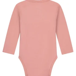 Rompers|Rompers*Prénatal basis romper met overslag lange mouwen effen roze Dark Pink