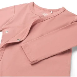 Rompers|Rompers*Prénatal basis romper met overslag lange mouwen effen roze Dark Pink