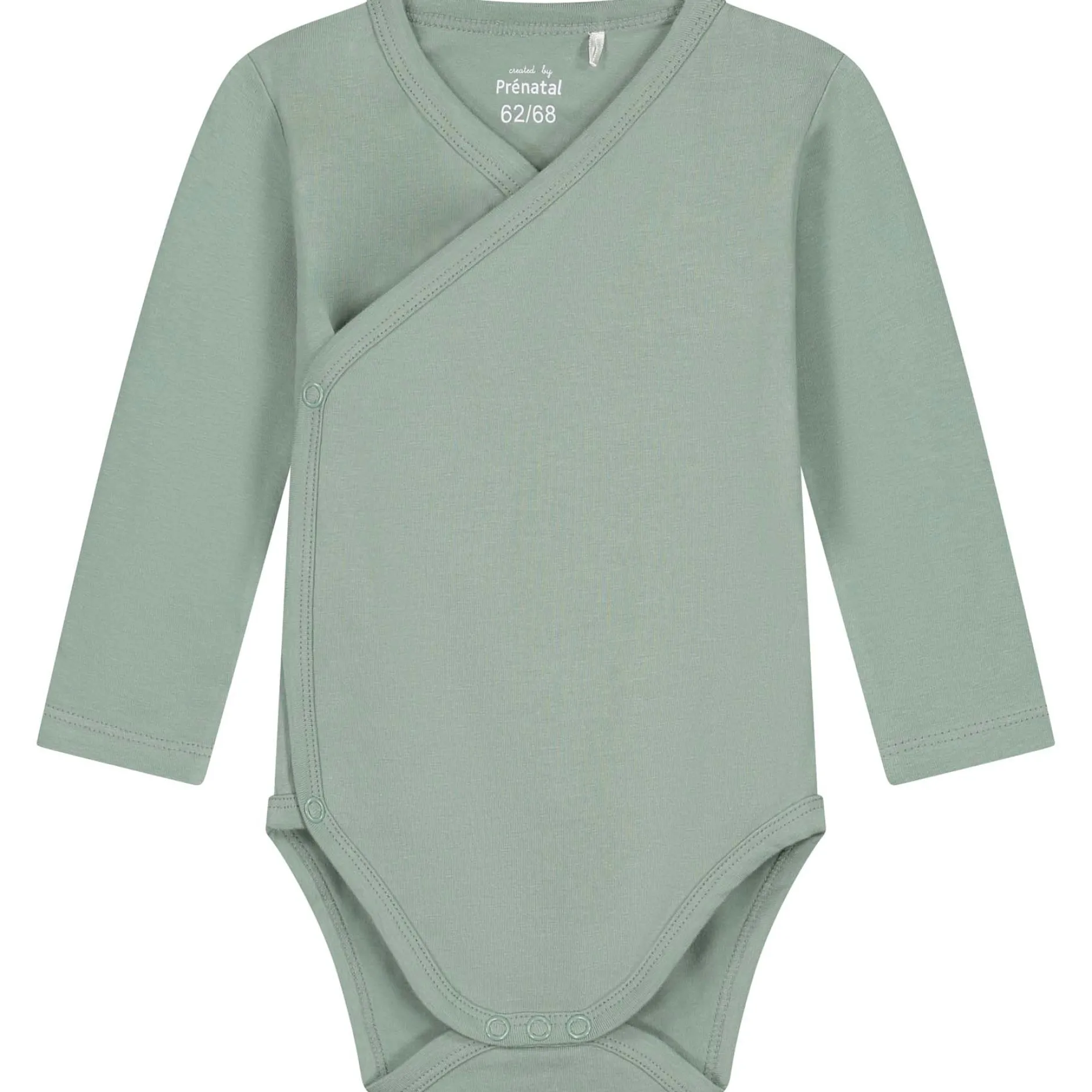 Rompers|Rompers*Prénatal basis romper met overslag lange mouwen effen groen Midgreen
