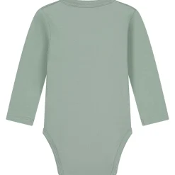 Rompers|Rompers*Prénatal basis romper met overslag lange mouwen effen groen Midgreen