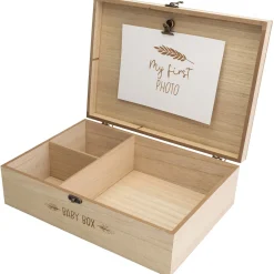 Feestartikelen|Kraamcadeaus*Prénatal bewaardoos hout Brown