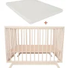 Boxen*Prénatal box Savi beige & boxmatras Ellis